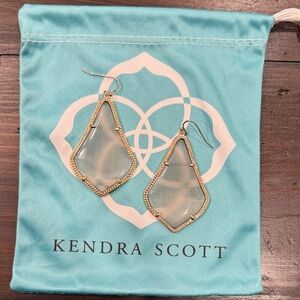 Kendra Scott Gold and Light Gray Geometric Earrings